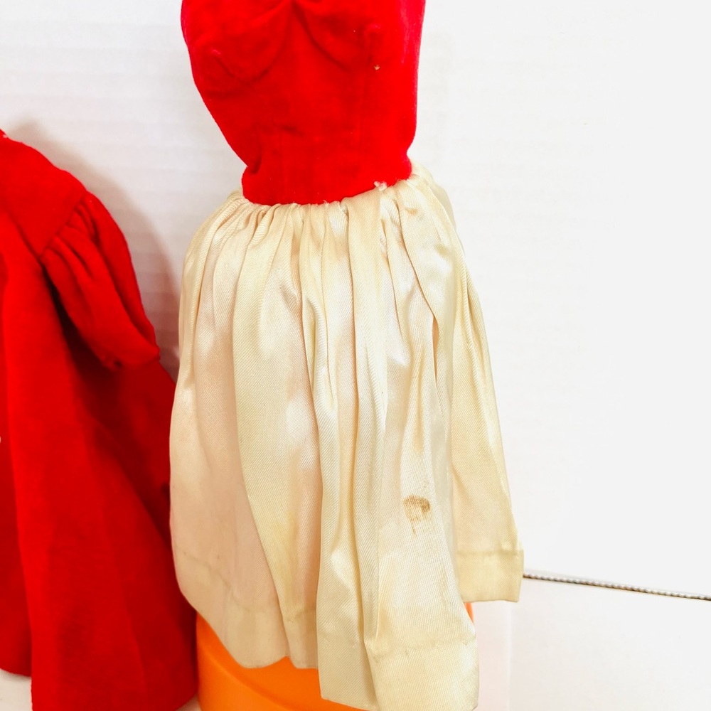 Barbie 1962 Red Flare Coat Dress Hat Purse Gloves Read Dress Stained #939 - Picture 3 of 11
